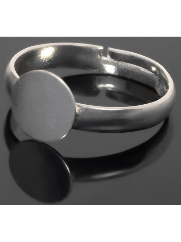 Основа для кольца регулируемая с платформой 8мм (набор 5шт), цвет серебро