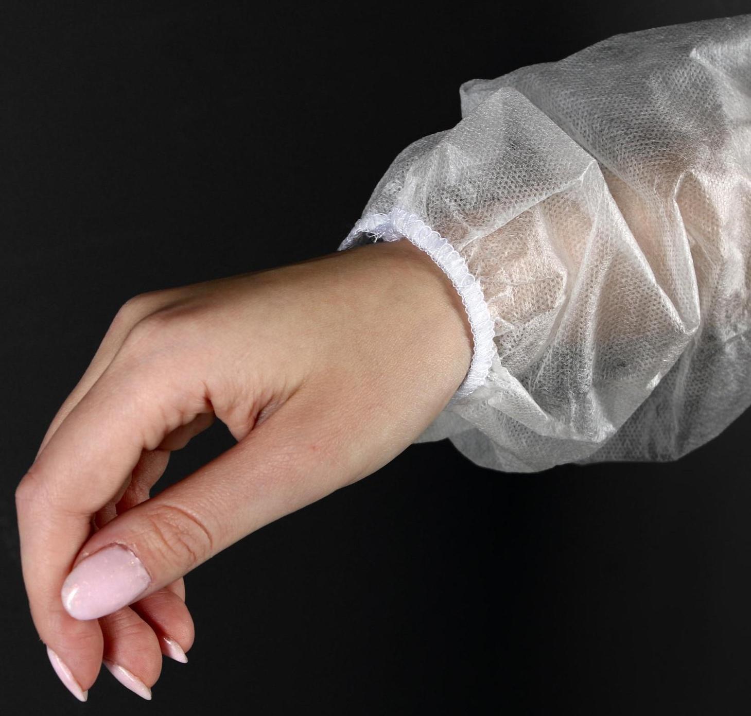 Халат медицинский на липучках, манжета на резинке 25 г/м2 длина 120 см размер 52-54