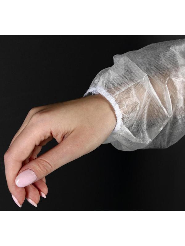 Халат медицинский на липучках, манжета на резинке 25 г/м2 длина 120 см размер 52-54