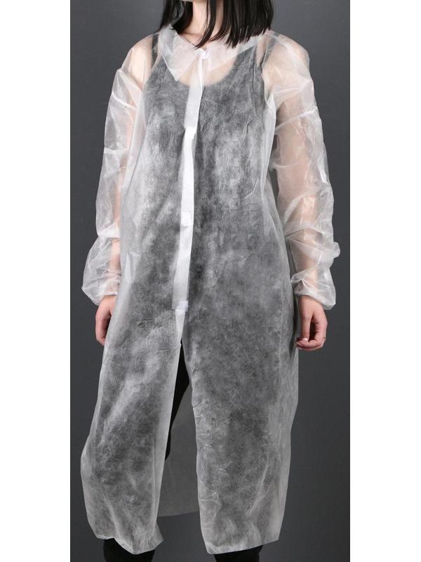 Халат медицинский на липучках, манжета на резинке 25 г/м2 длина 120 см размер 52-54