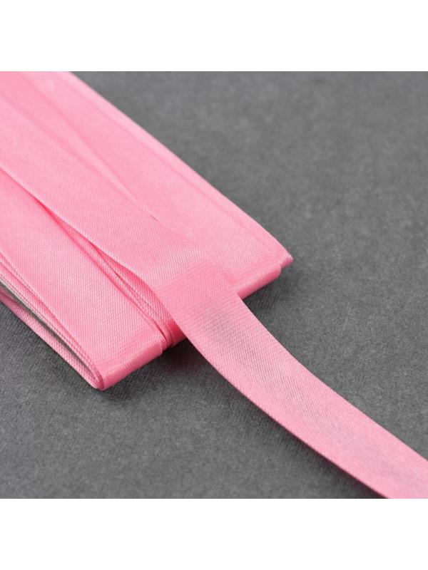 Косая бейка, 15 мм × 5,4 ± 0,2 м, цвет розовый