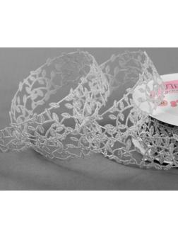 Лента фигурная «Ветви», 30 мм, 9 ± 0,5 м, цвет серебряный