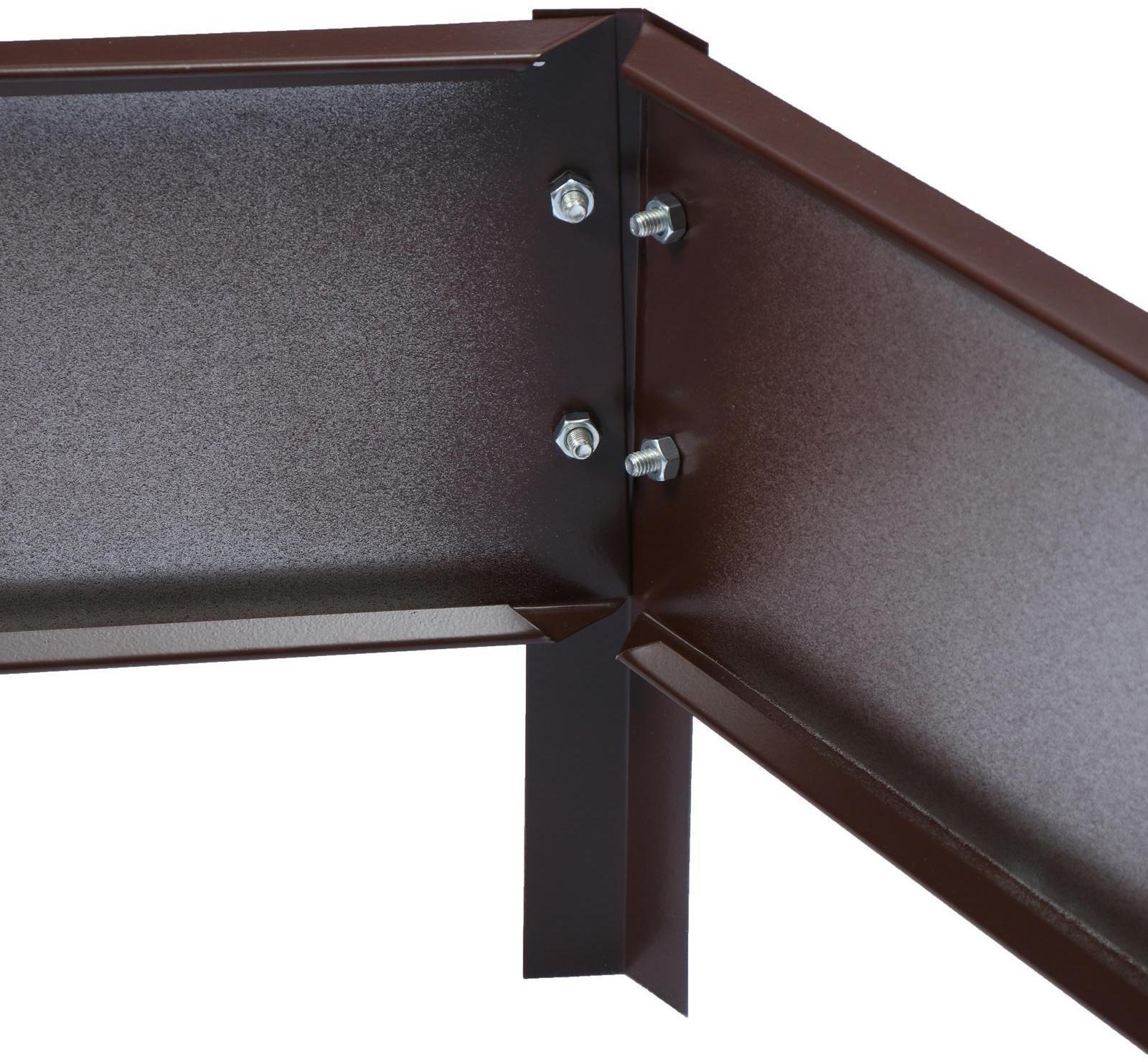 Клумба оцинкованная, 3 яруса, d = 60–100–140 см, h = 45 см, коричневая, Greengo