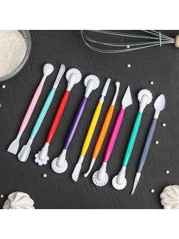 Набор для моделирования кондитерских украшений Доляна, 9 шт