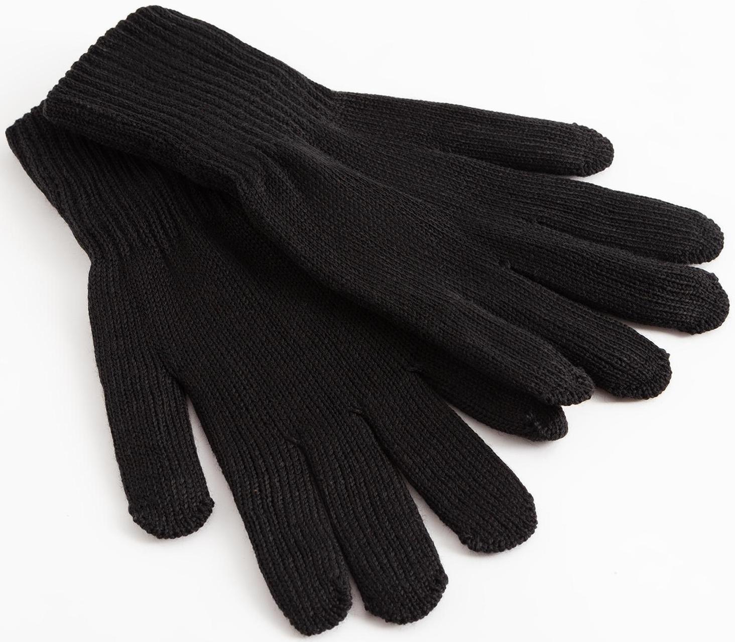 Перчатки мужские двойные, цвет чёрный, размер 20