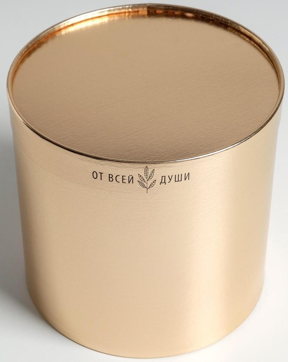 Коробка шляпная «От всего сердца», золотая, 20 х 20 см