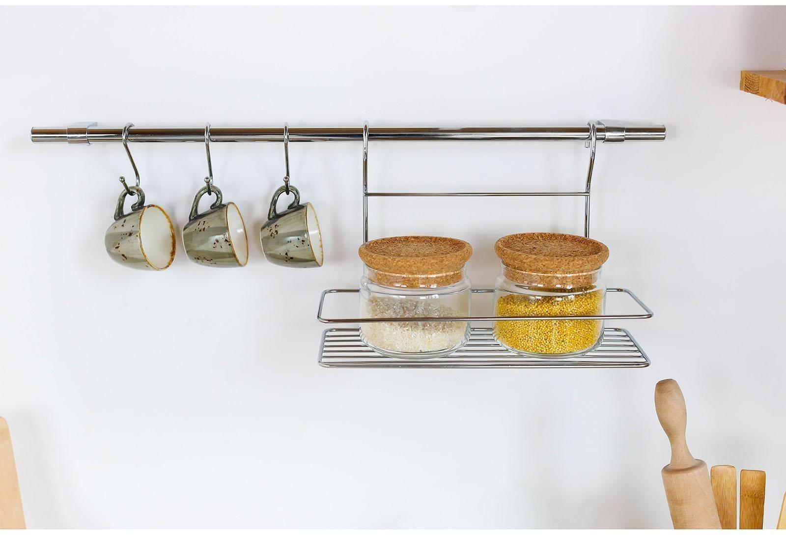 Рейлинговая система для кухни Tekno-tel, 6 предметов, цвет хром