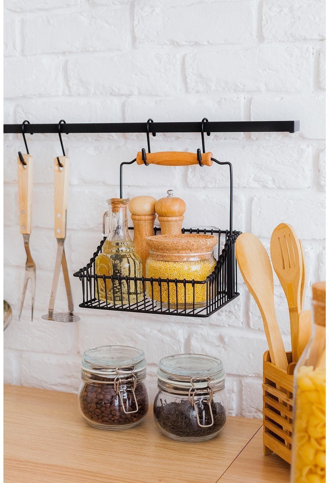 Рейлинговая система для кухни Tekno-tel Re'Black, 8 предметов, цвет чёрный