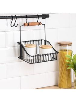 Рейлинговая система для кухни Tekno-tel Re'Black, 8 предметов, цвет чёрный