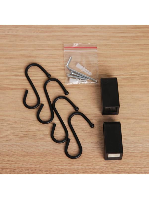 Рейлинговая система для кухни Tekno-tel Re'Black, 8 предметов, цвет чёрный