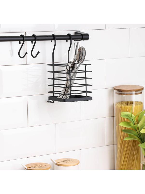 Рейлинговая система для кухни Tekno-tel Re'Black, 6 предметов, цвет чёрный