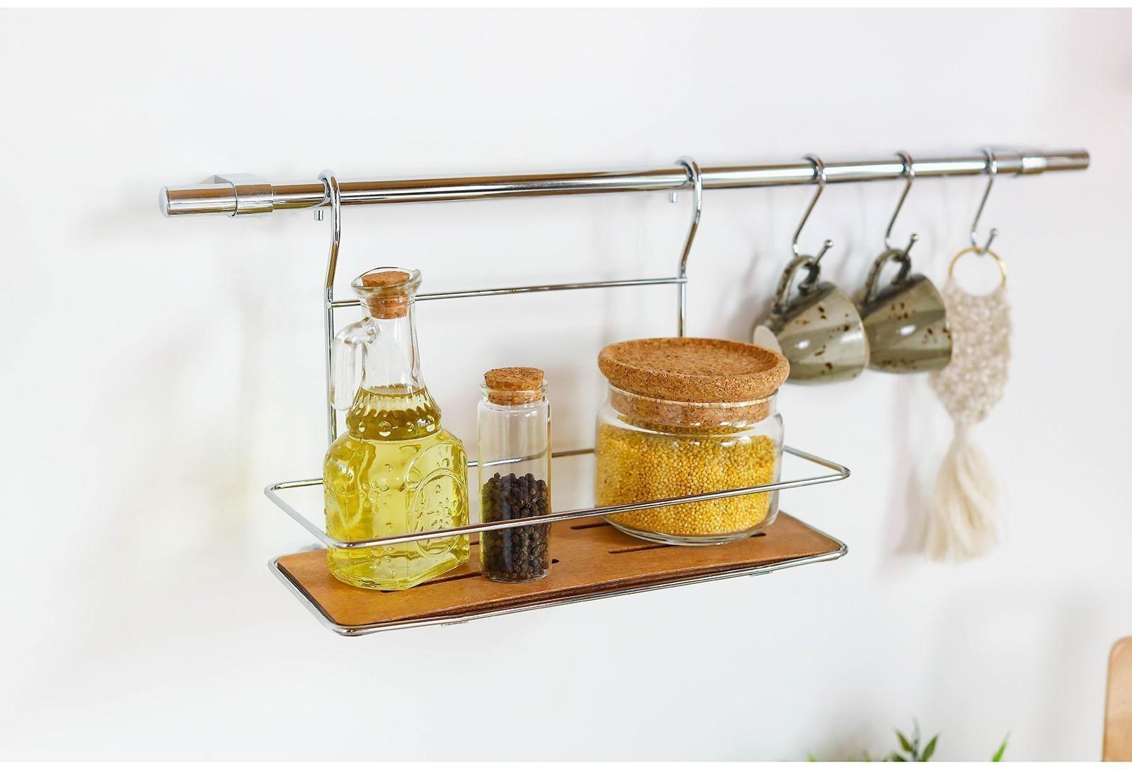 Рейлинговая система для кухни Tekno-tel, 7 предметов, цвет хром