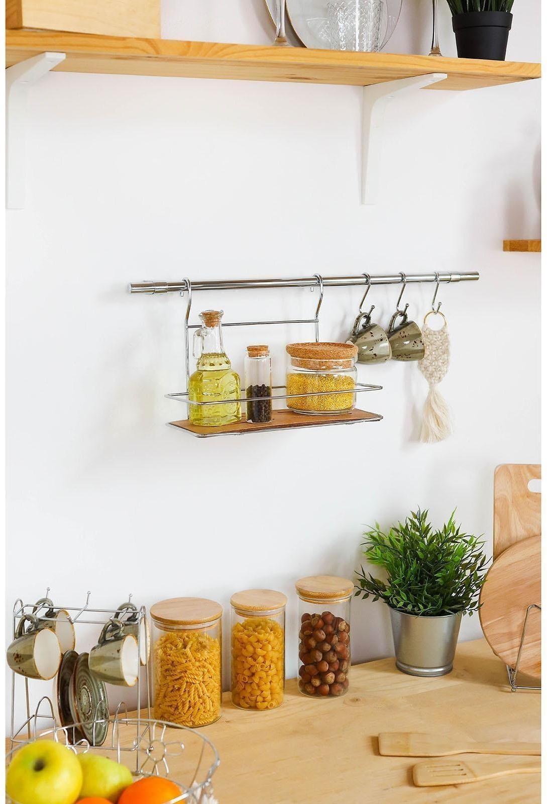 Рейлинговая система для кухни Tekno-tel, 7 предметов, цвет хром