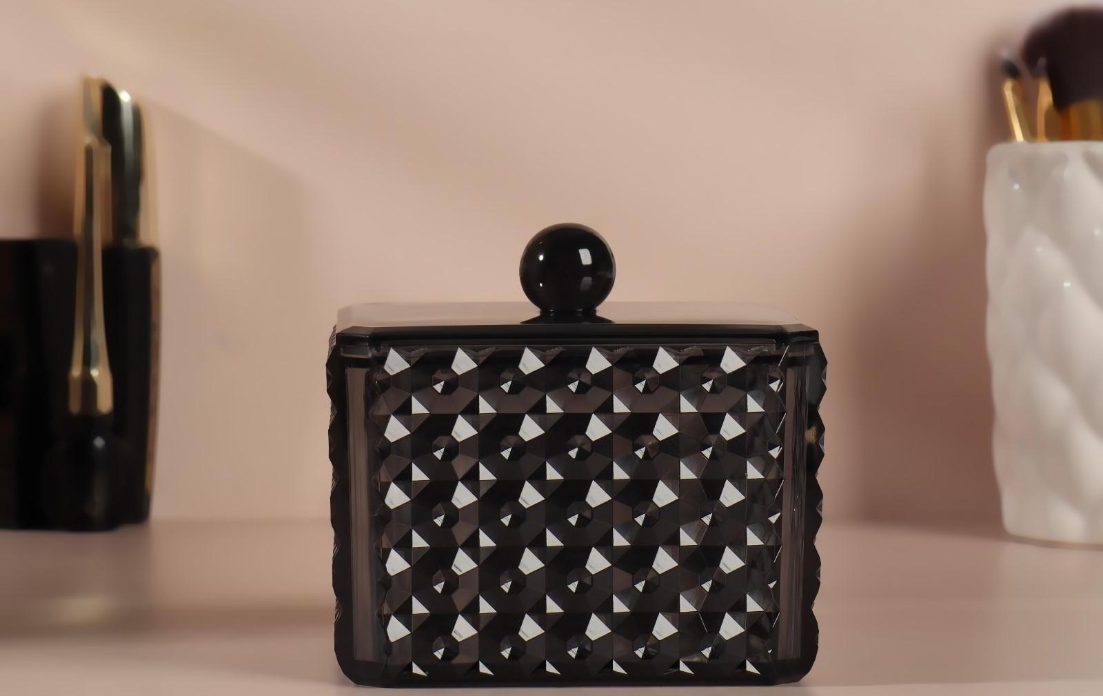 Органайзер для хранения «Black Secret», с крышкой, 9,5 × 9,5 × 7 см, цвет чёрный