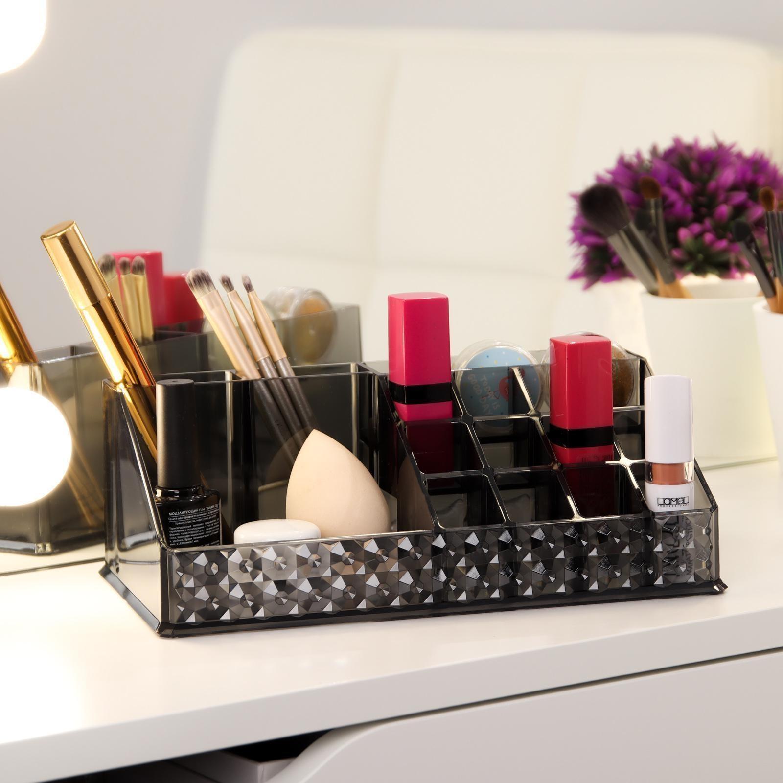 Органайзер для хранения, 16 секций, 13 × 21,5 × 8 см, цвет чёрный