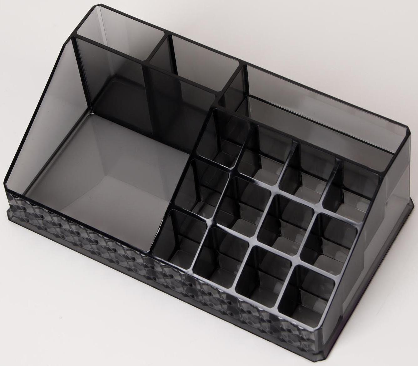 Органайзер для хранения, 16 секций, 13 × 21,5 × 8 см, цвет чёрный
