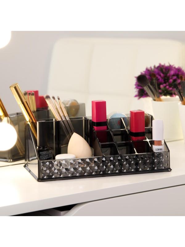 Органайзер для хранения, 16 секций, 13 × 21,5 × 8 см, цвет чёрный