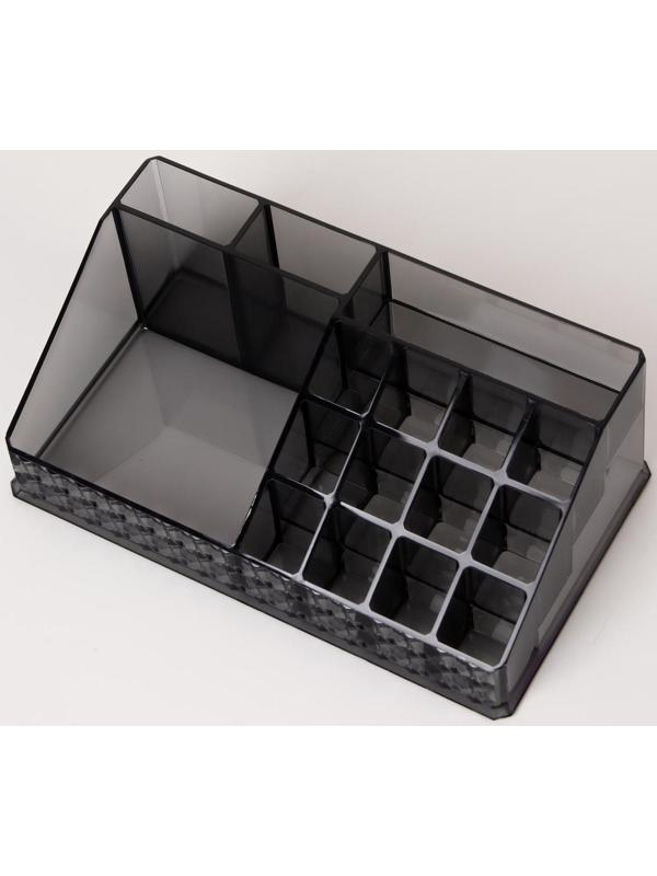 Органайзер для хранения, 16 секций, 13 × 21,5 × 8 см, цвет чёрный