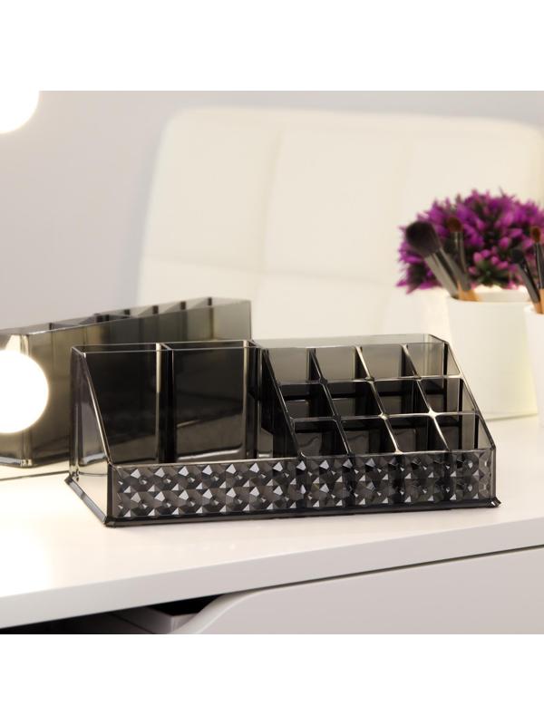 Органайзер для хранения, 16 секций, 13 × 21,5 × 8 см, цвет чёрный