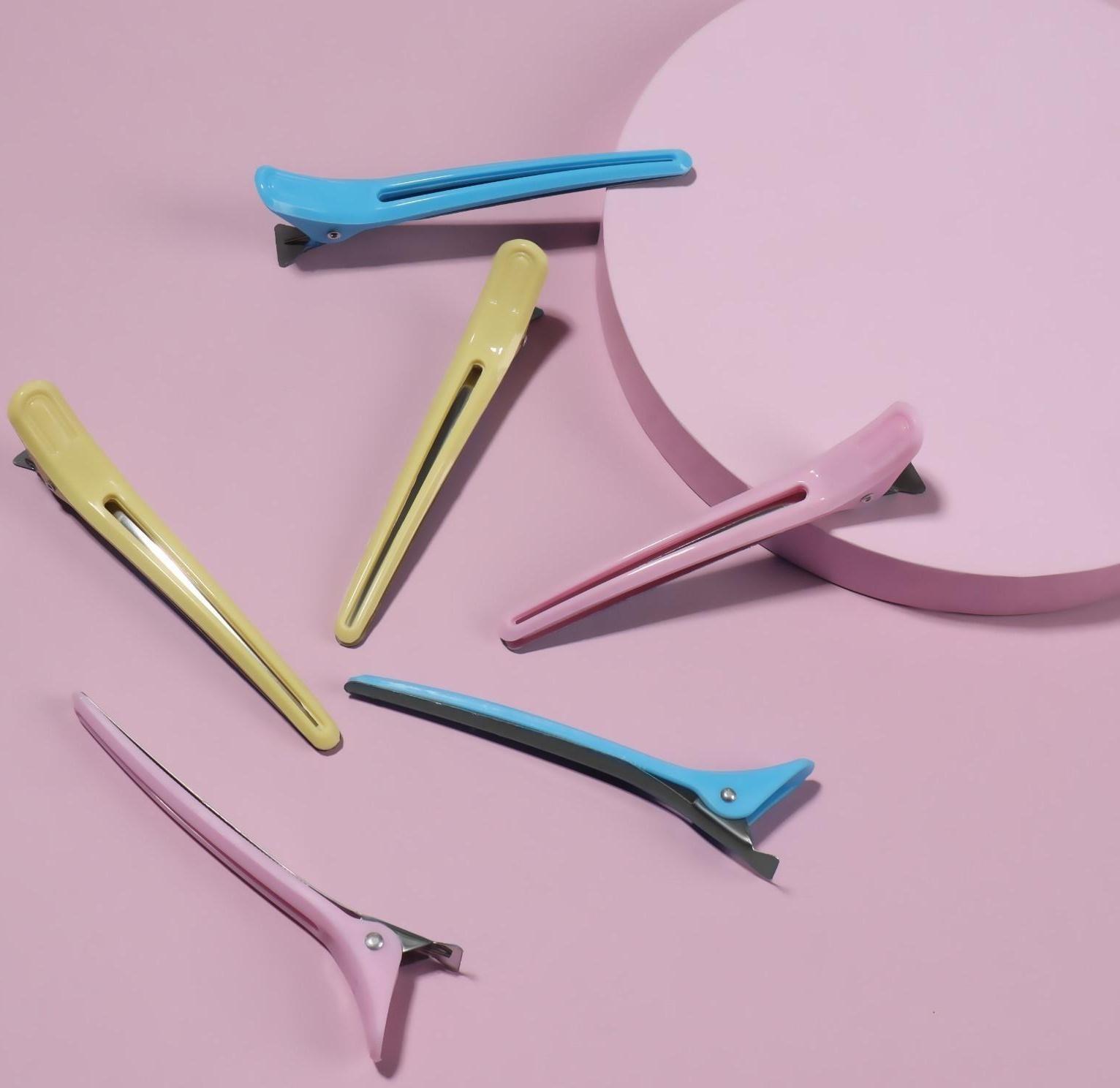 Зажимы для волос, 10 см, 6 шт, цвет МИКС