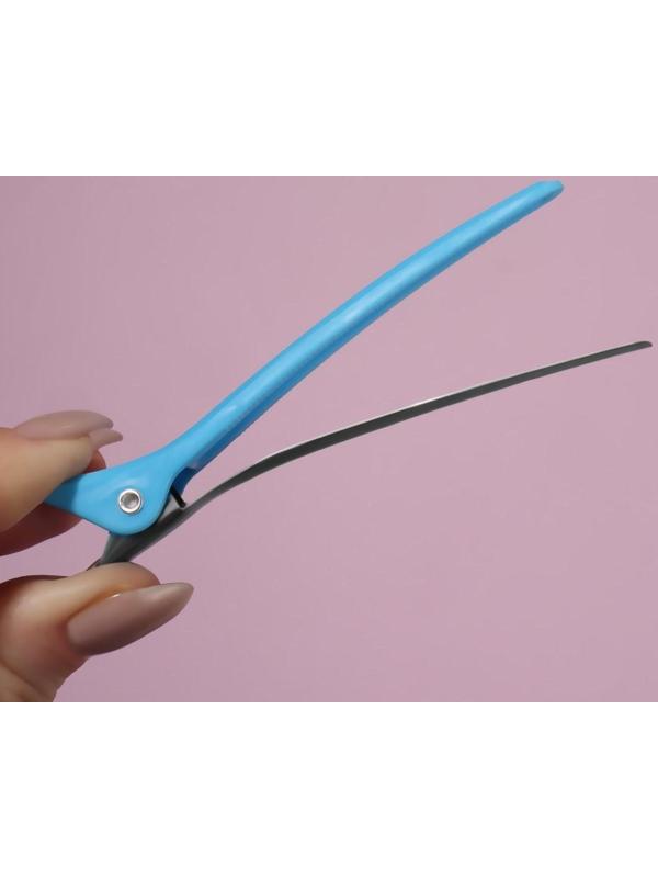 Зажимы для волос, 10 см, 6 шт, цвет МИКС