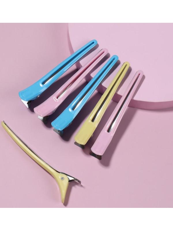 Зажимы для волос, 10 см, 6 шт, цвет МИКС