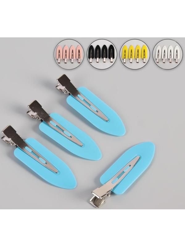 Набор зажимов для волос, 1,8 × 6 см, 4 шт, цвет МИКС