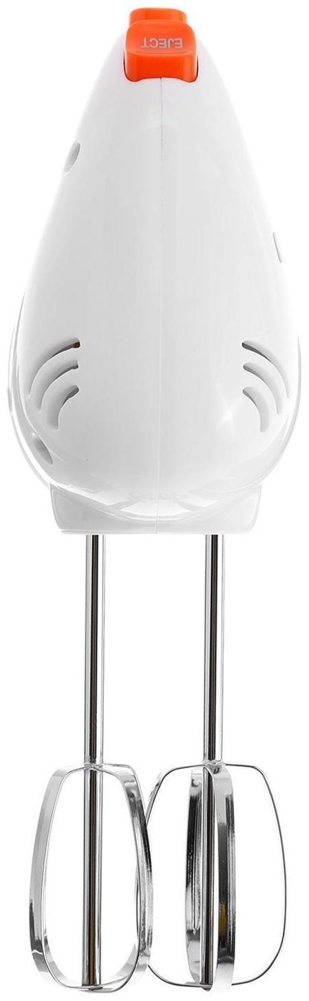 Миксер WILLMARK WHM-6023ST, ручной, 400 Вт, 5 скоростей, 2 насадки, подставка, оранжевый