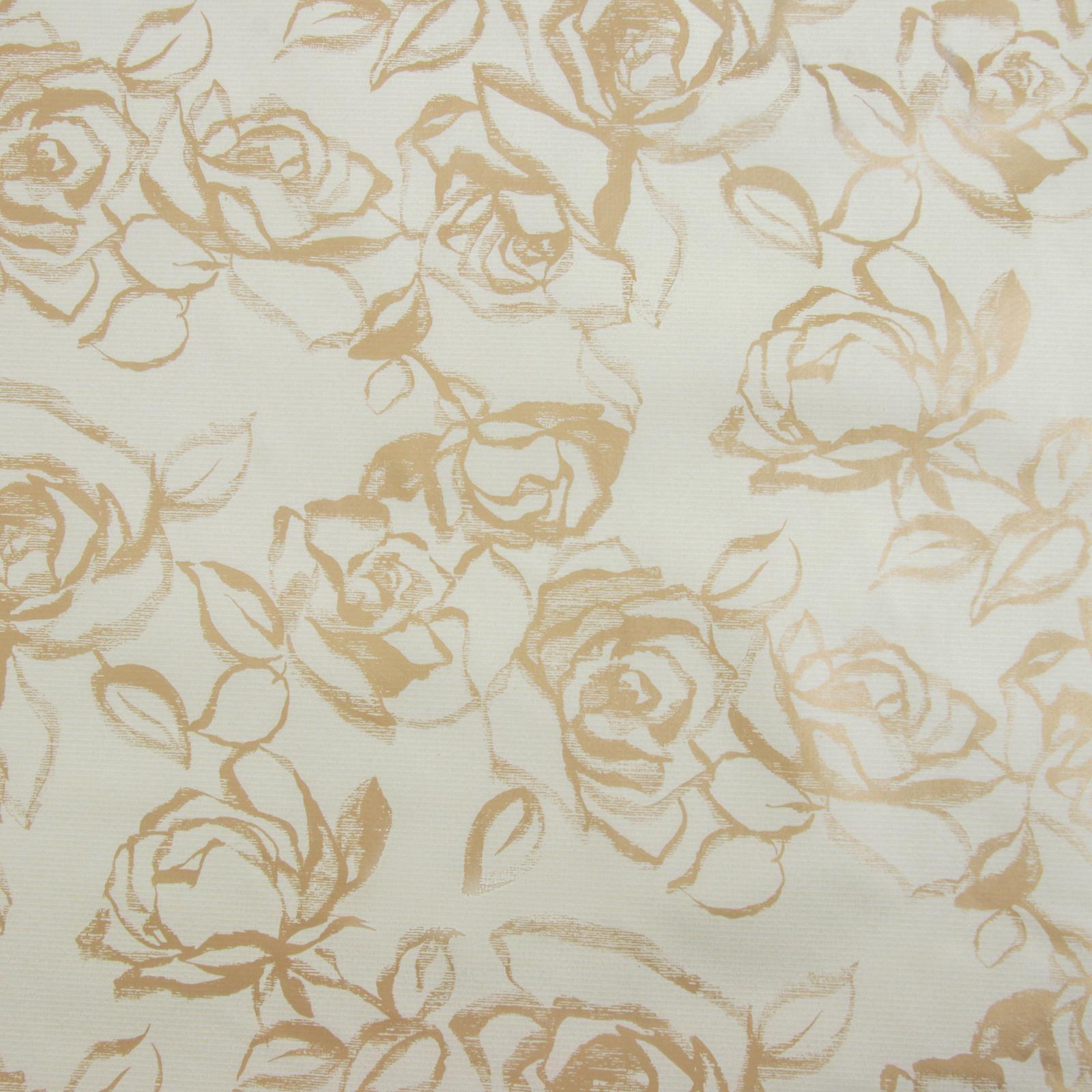 Клеёнка столовая на нетканой основе Доляна «Роза», ширина 137 см, рулон 20 м, цвет бежевый