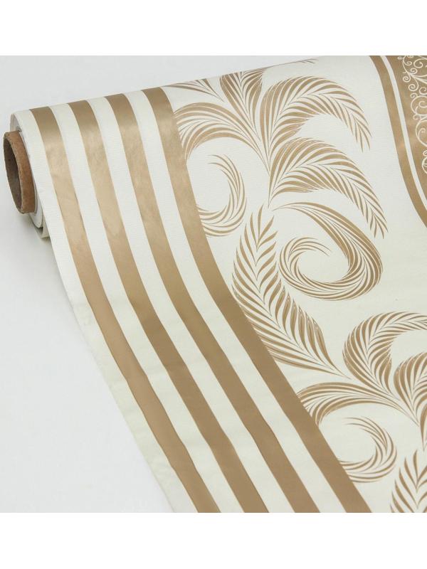 Клеёнка столовая на нетканой основе Доляна «Роза», ширина 137 см, рулон 20 м, цвет бежевый