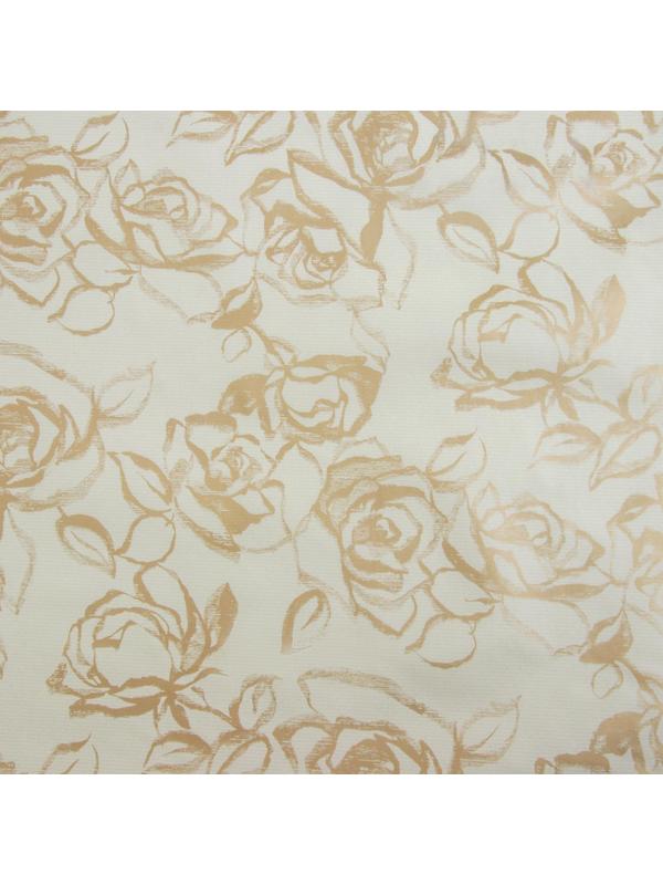 Клеёнка столовая на нетканой основе Доляна «Роза», ширина 137 см, рулон 20 м, цвет бежевый