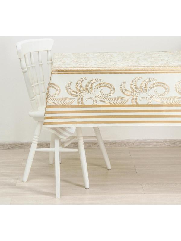 Клеёнка столовая на нетканой основе Доляна «Роза», ширина 137 см, рулон 20 м, цвет бежевый