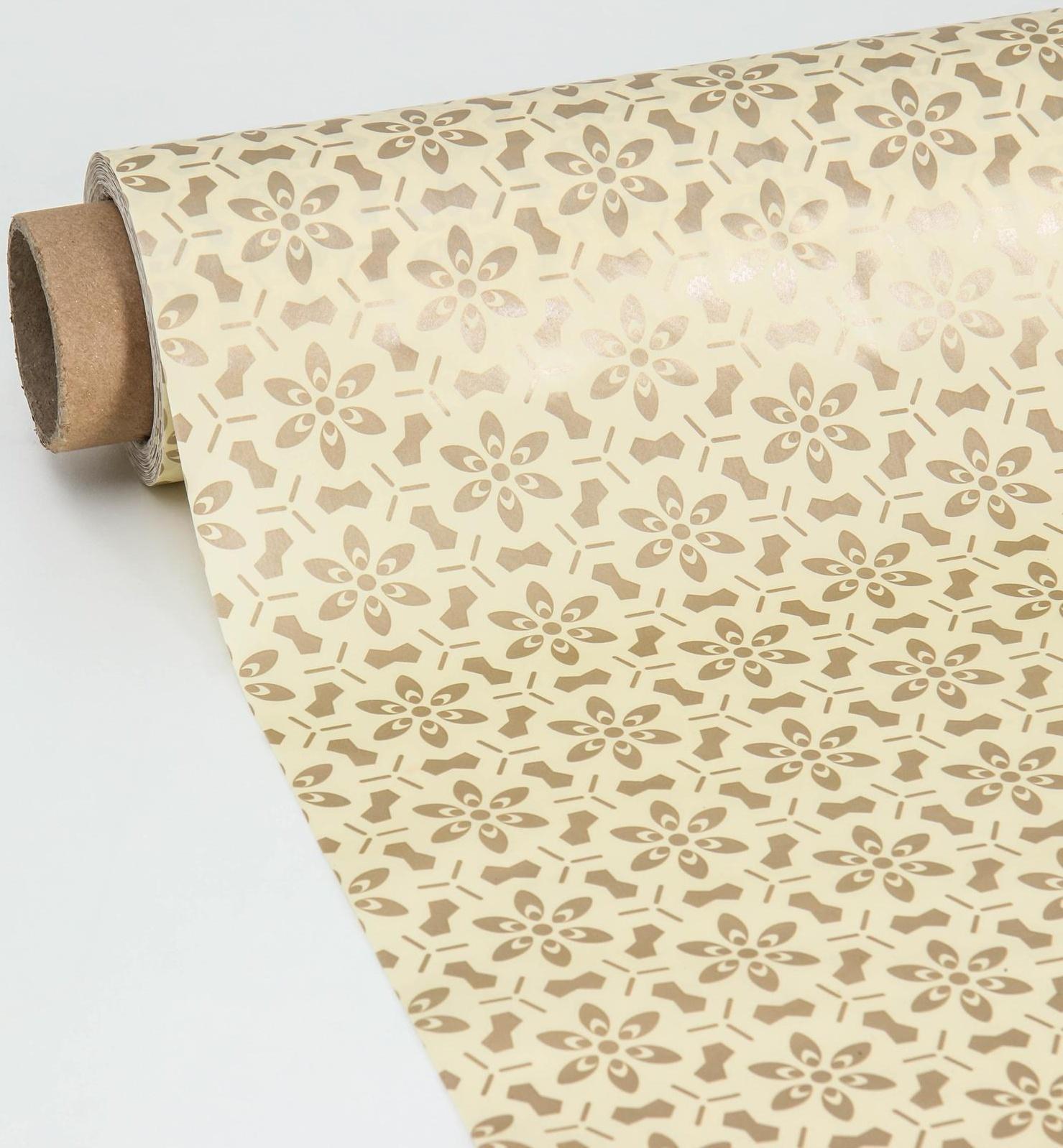 Клеёнка столовая на нетканой основе Доляна «Руби», ширина 137 см, рулон 20 м, цвет бежевый