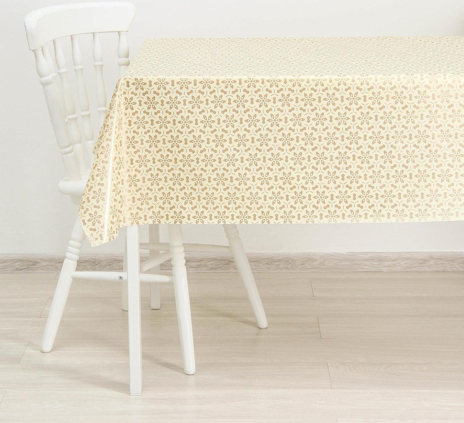 Клеёнка столовая на нетканой основе Доляна «Руби», ширина 137 см, рулон 20 м, цвет бежевый
