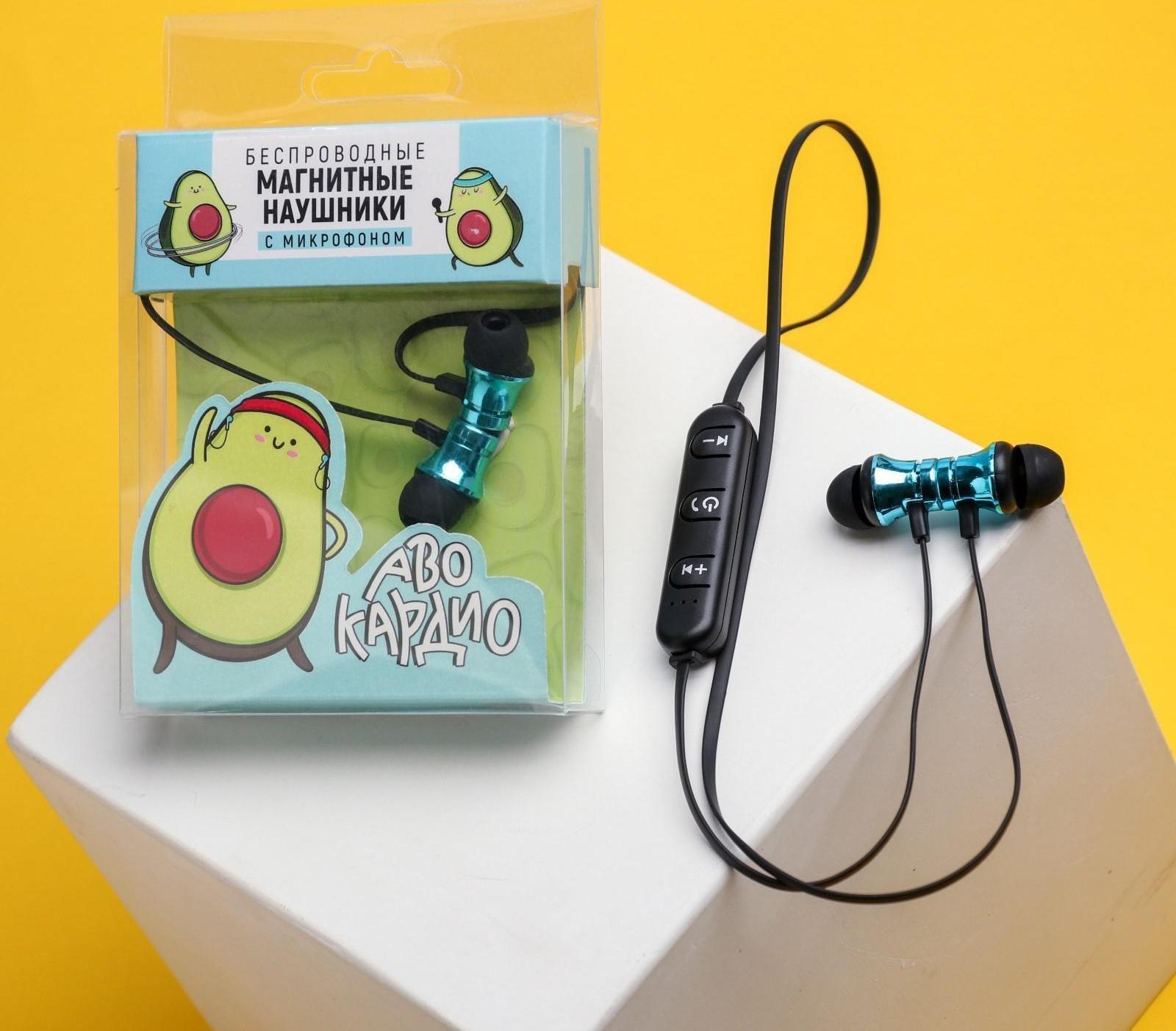 Беспроводные магнитные наушники с микрофоном 