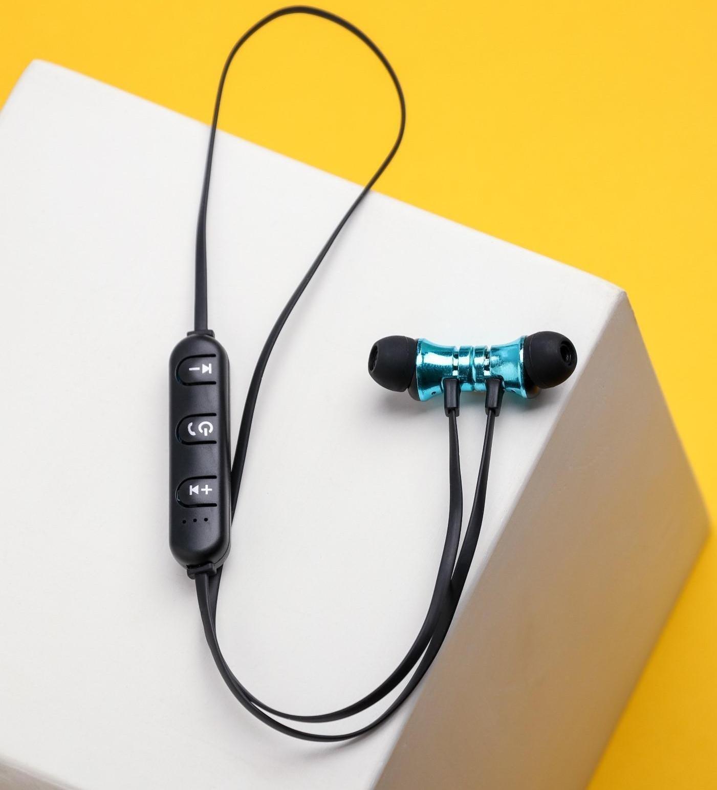 Беспроводные магнитные наушники с микрофоном 