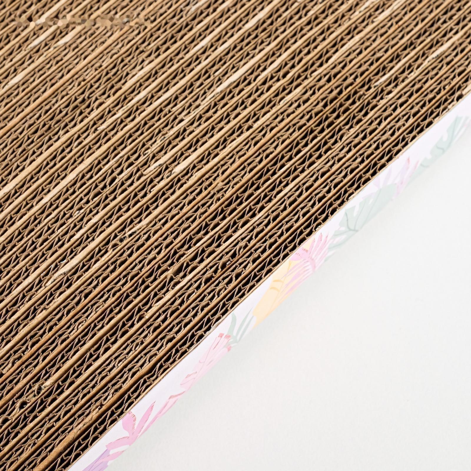 Когтеточка из картона с кошачьей мятой «Тропические листья», волна, 45 × 21 × 3.5 см