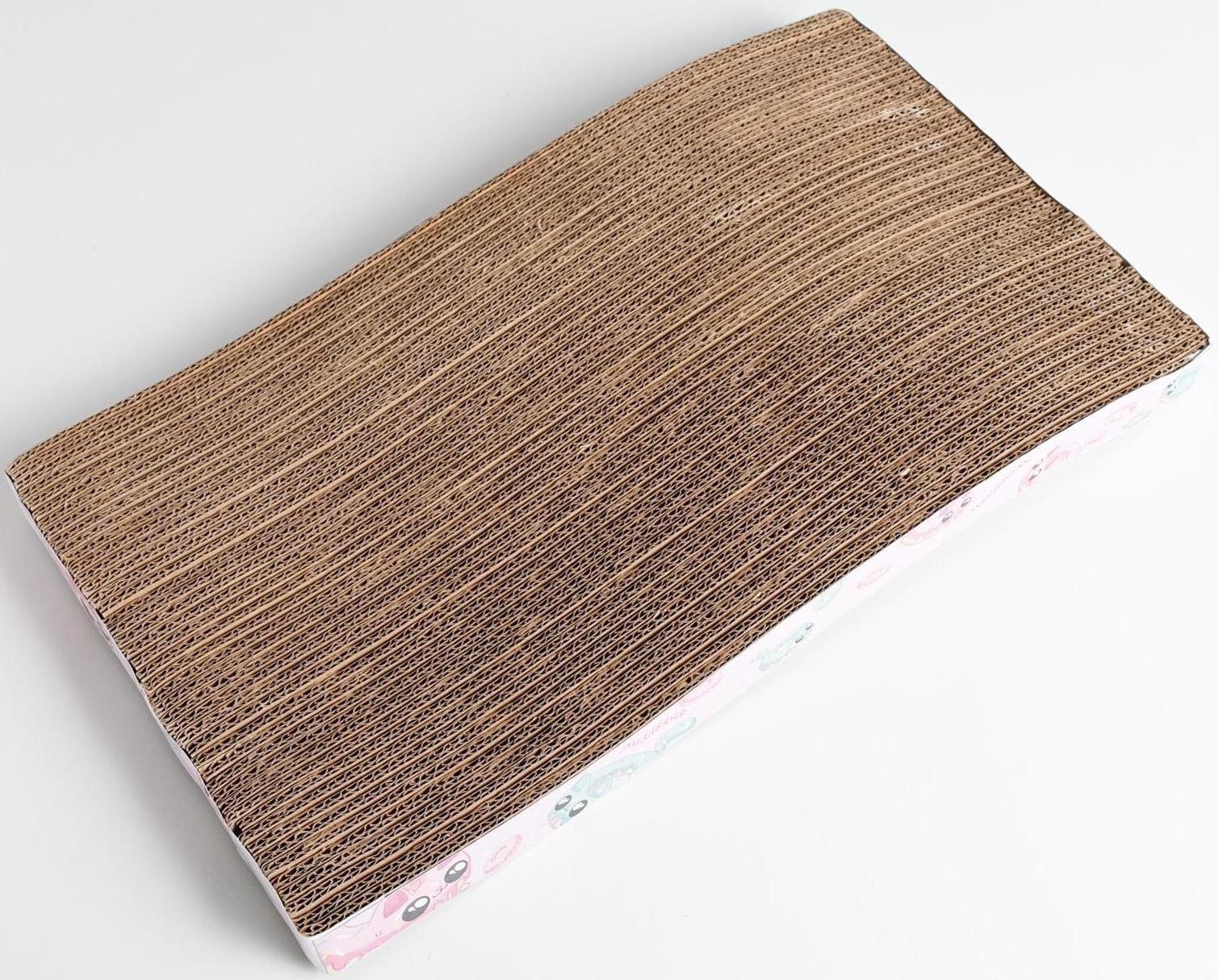 Когтеточка из картона с кошачьей мятой «Котопончик», волна, 22 х 45 см