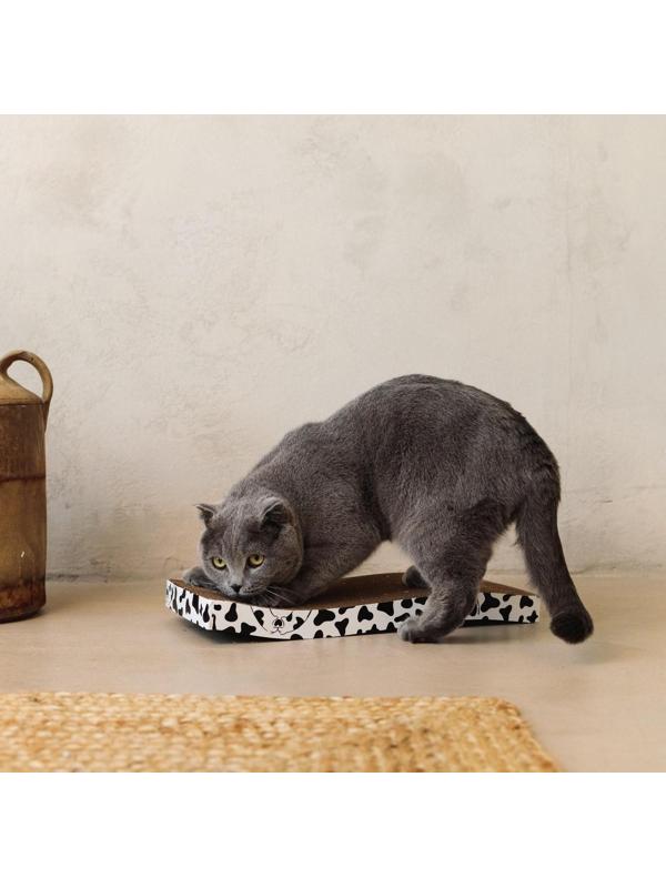 Когтеточка из картона с кошачьей мятой Moo-meow, волна, 22 х 45 см