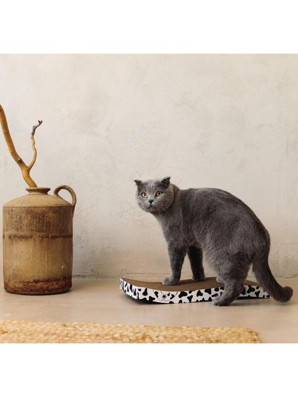 Когтеточка из картона с кошачьей мятой Moo-meow, волна, 22 х 45 см