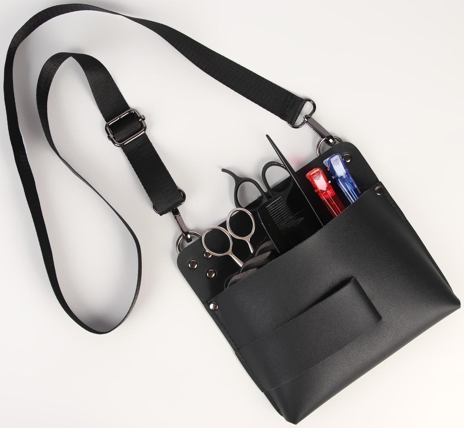 Сумка для мастера 19 × 18,5 см, длина ремня 105 см, цвет чёрный