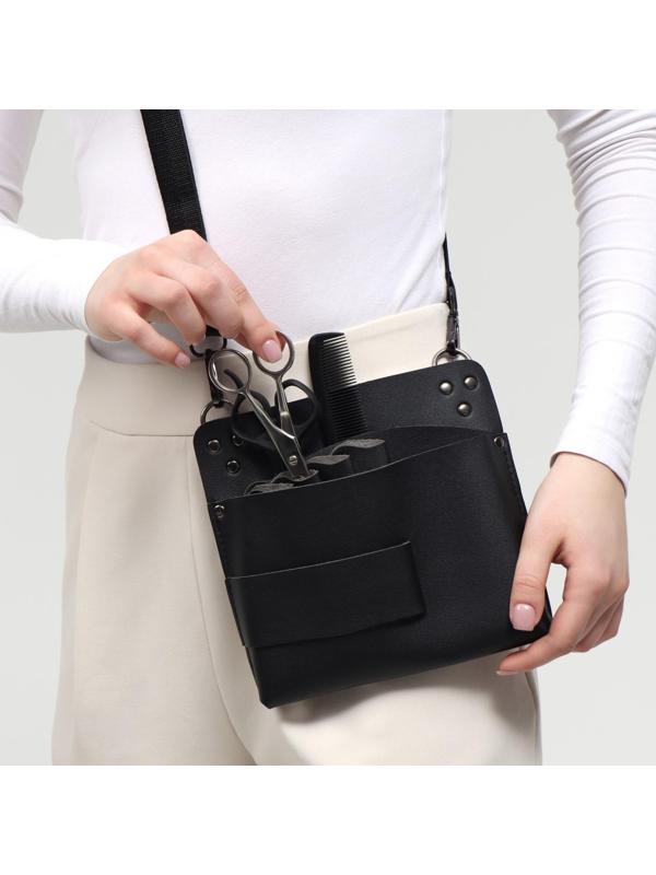 Сумка для мастера 19 × 18,5 см, длина ремня 105 см, цвет чёрный