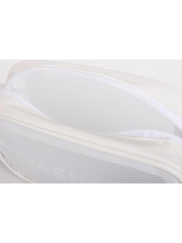 Косметичка на молнии, цвет белый