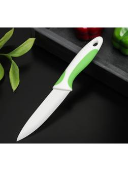 Нож керамический Доляна «Умелец», лезвие 13 см, цвет зелёный