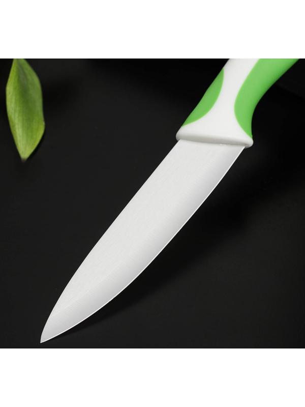 Нож керамический Доляна «Умелец», лезвие 13 см, цвет зелёный