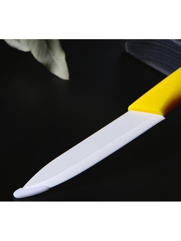 Нож керамический «Симпл», лезвие 12,5 см, ручка soft touch, цвет жёлтый