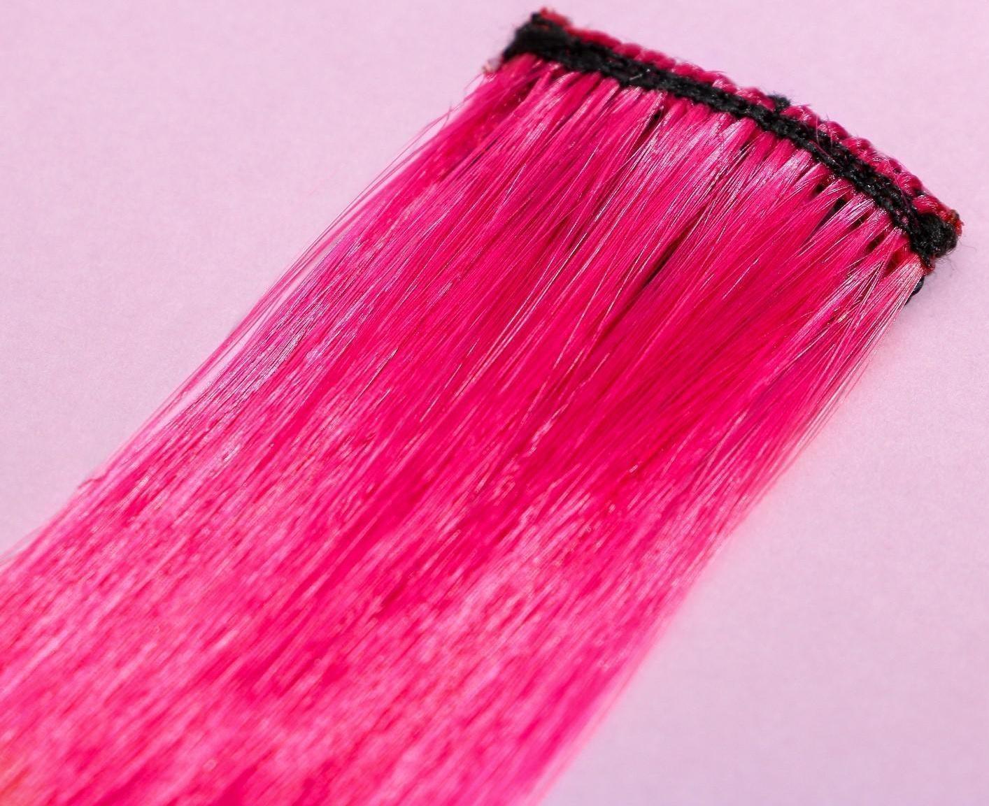 Цветные пряди для волос «Живи Ярко», (ярко-розовый) 50 см