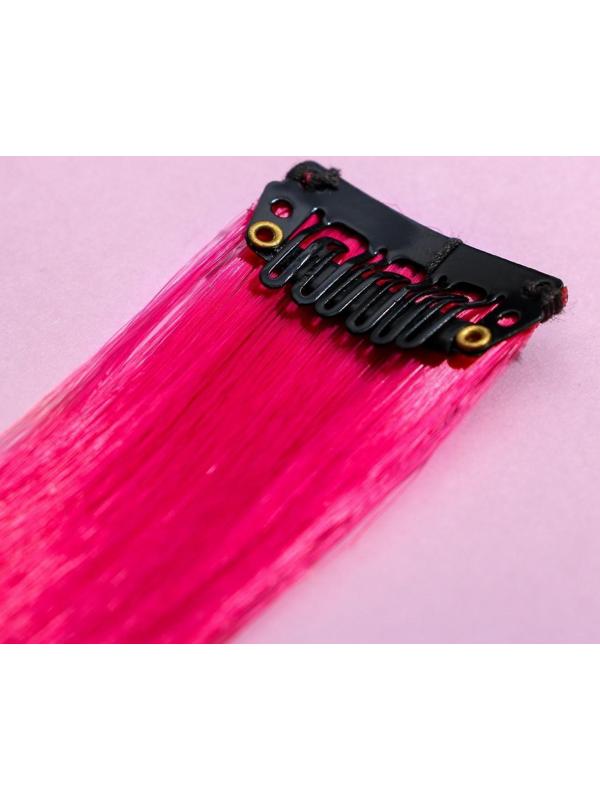 Цветные пряди для волос «Живи Ярко», (ярко-розовый) 50 см