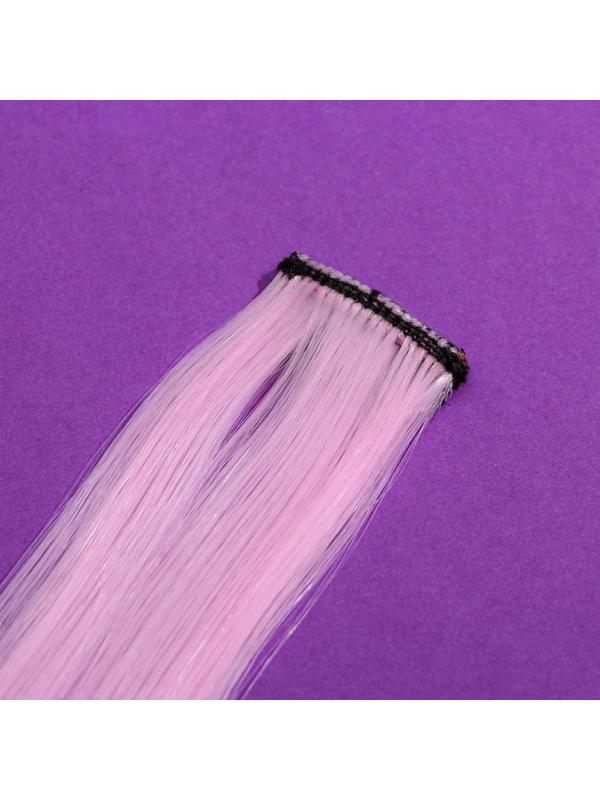 Цветные пряди для волос «Блист Мяу...», (нежно-розовый) 50 см