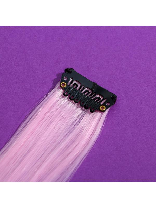 Цветные пряди для волос «Блист Мяу...», (нежно-розовый) 50 см